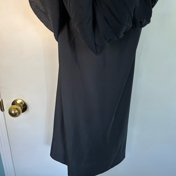 J Crew 100% silk chiffon strapless dress. Navy Blue - Picture 4 of 7